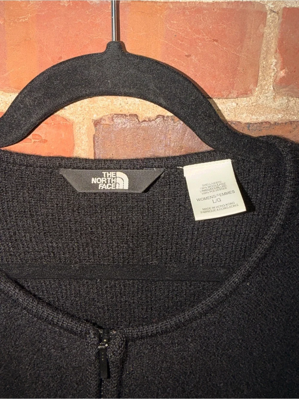 The North Face Men's Black Full-Zip Knit Jacket Wide Neck Large